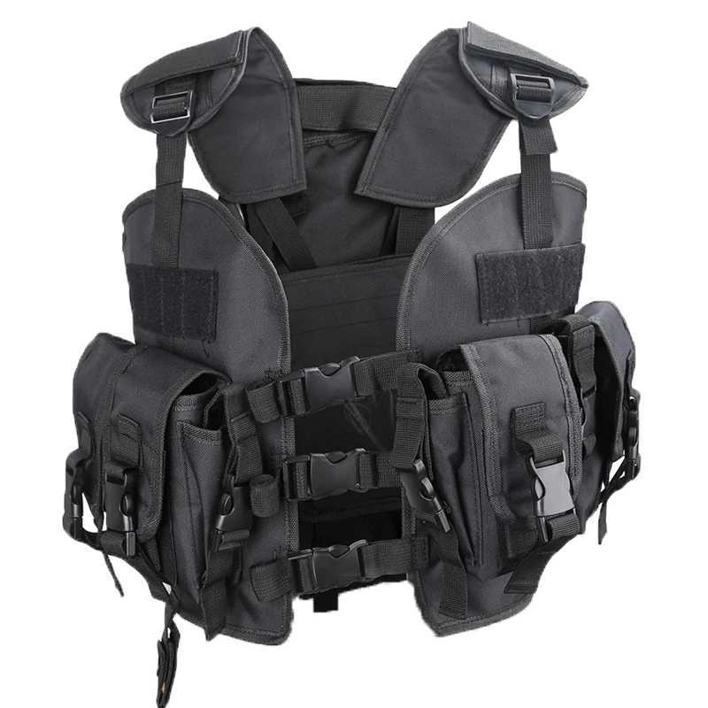 High Quality Navy Combat Vest Military with Water Bag SWAT Tactical Vest Army Training Uniform Shooting Vest Hunting VestXJ250219