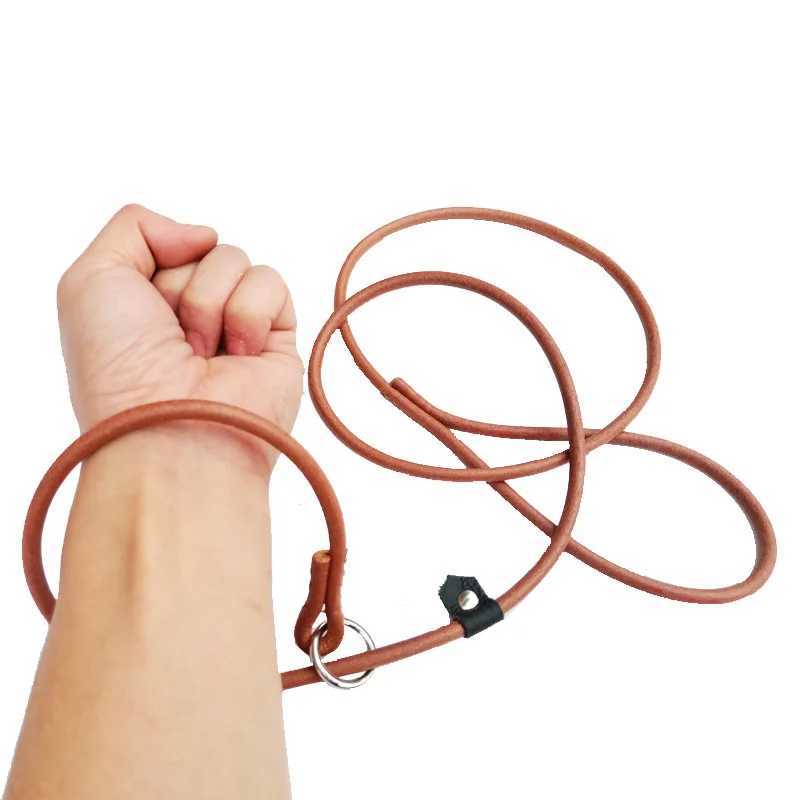 Pet Dog Leash Cowhide Collar Traction Integrated P-chain Dog Leash Is Used To Train Puppy P-chain Pet SuppliesXJ250218