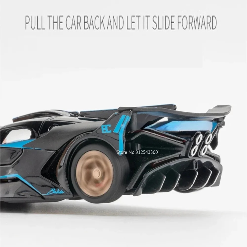 1/32 Bugatti Bolide Alloy Sport Car Model Toys Simulation Diecasts Metal Vehicle With Sound Light Pull Back Decoration Boy Gifts 250219