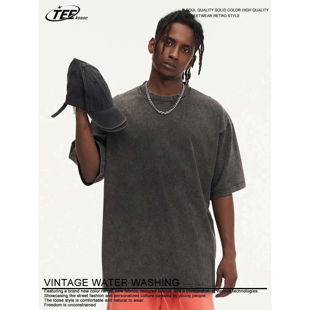 Summer Washed T Shirt Men Women Cotton Loose O-Neck Oversized Tee Couple Korean Y2k Tops Casual Vintage Short Sleeve T-shirt