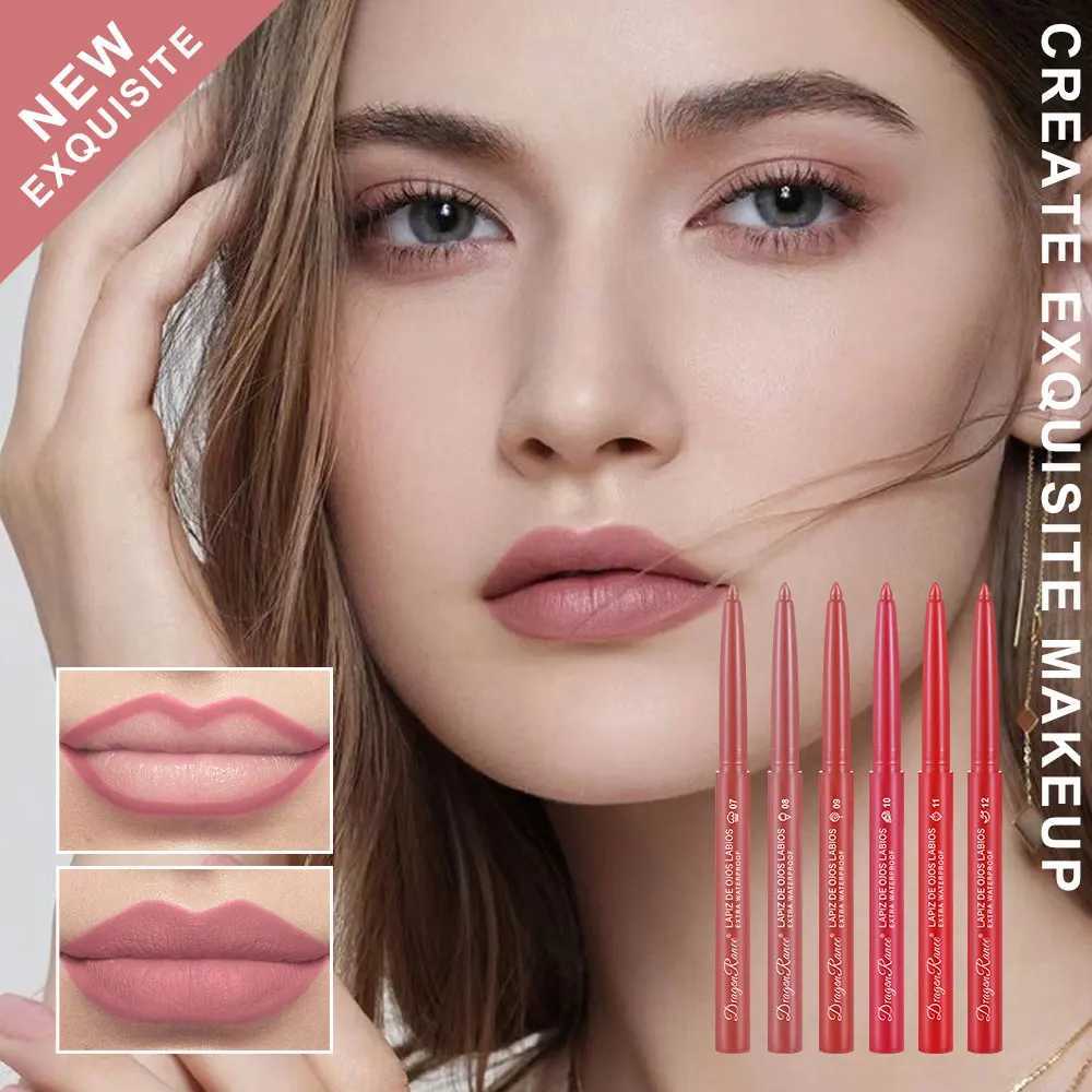 Lip Liner Lipstick Pen Waterproof Long-Lasting Hook Line Lip Pencil Matte Beginner Automatic Lip Liner Bean Paste Color Hook Pen Automatic Rotating Li