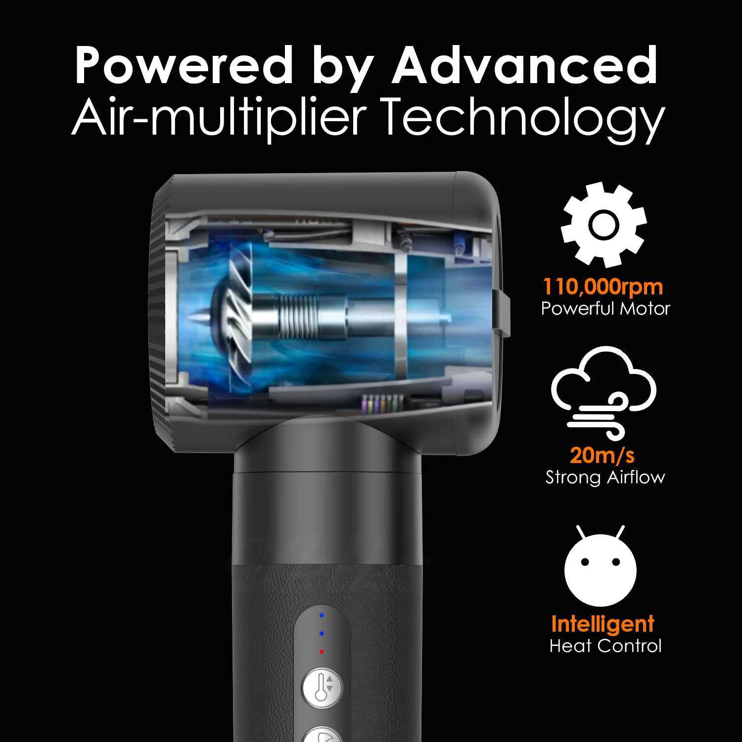 Brushless High Speed Hair Dryer 7 In 1 Hair Dryer Brush with Diffuser Ionic Blow Dryer Hot Air Styling Comb Auto Hair Curler M250219