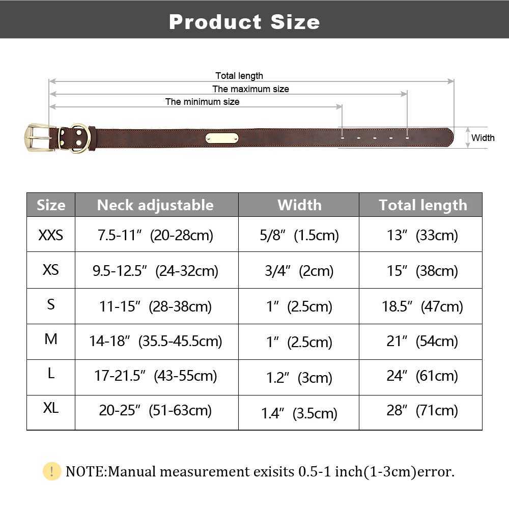 Custom Leather Dog Collar Pitbull Personized Dog Collars Free Ened Pet ID Necklace Adjustable for Small Medium Large Dogs W250219