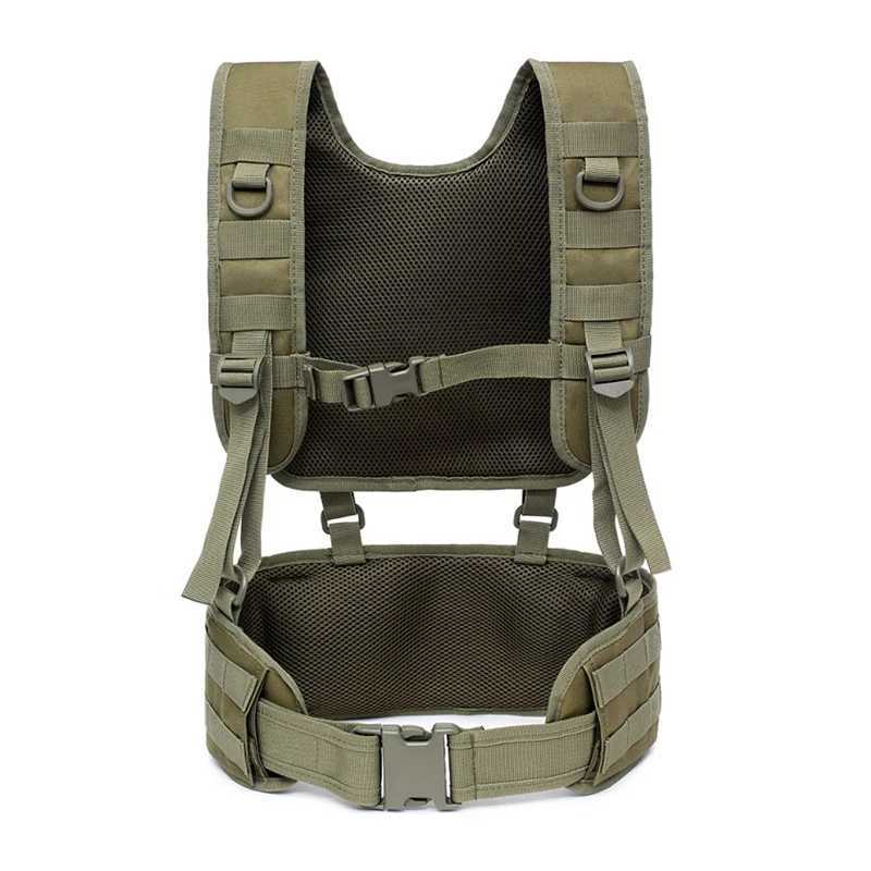 Military Tactical Vest Molle Chest Rig with Belt Walkie Talkie Holder Bottle Bag Airsoft Detachable Duty Hunting Combat VestsXJ250219