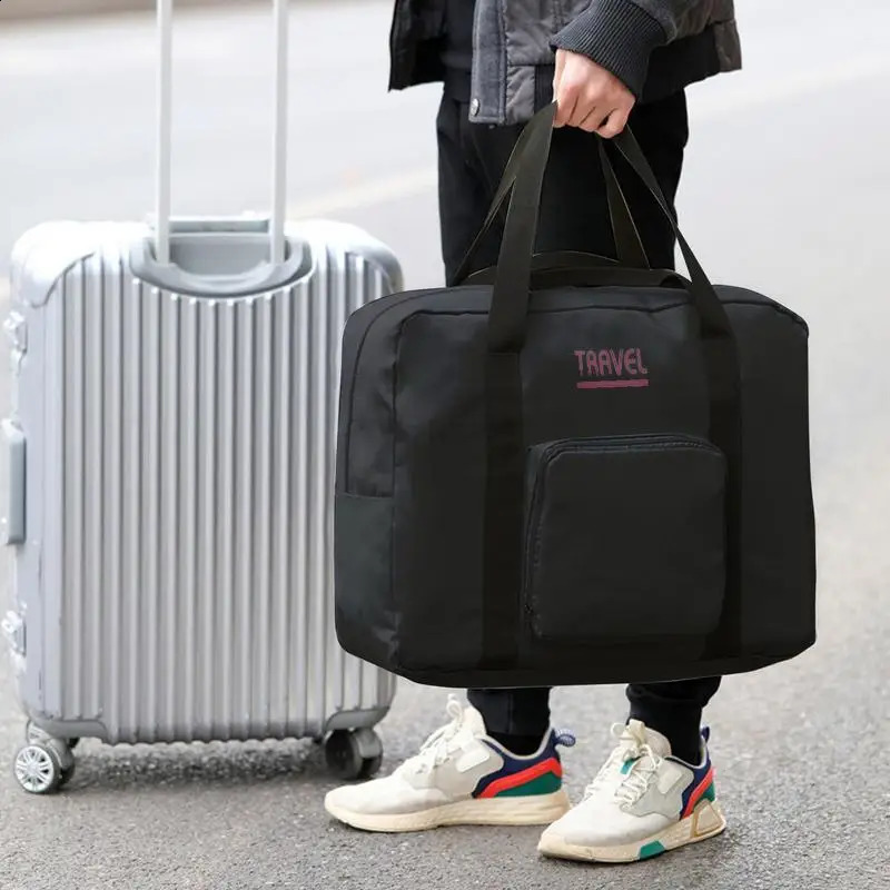 Foldable Travel Bag Travel-Friendly Tote Bag With Large Capacity Lightweight Gym Bags With Two Way Zipper For Exercising 250214