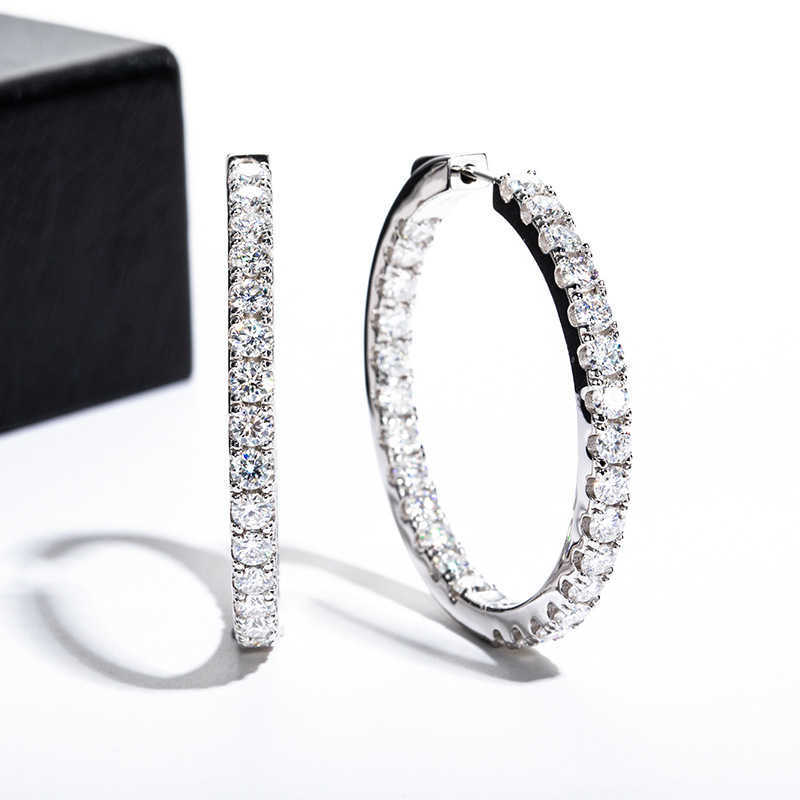 Luster Jewelry 5.6CTW Hoop Huggies Earring 925 Sterling Silver GRA Certified VVS Moissanite Earring
