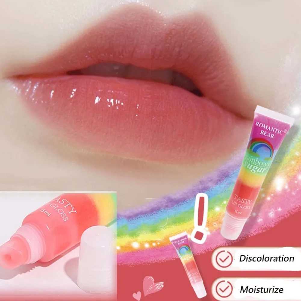 Sexy Red Lip Plumper Gloss Transparent Lip Gloss Rainbow Fruity Lip Balm Shiny Lip Tint Make up Mouth Primer Lipstick Makeup HotW250219