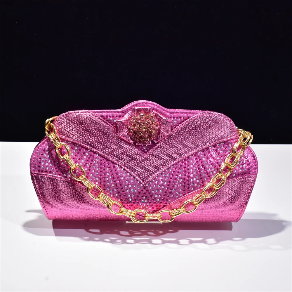 Arrival Evening Bag Shoulder Chain Party Handbag Rhinestones Fashion Elegant Wedding Womens Crystal Small Wallet 250218