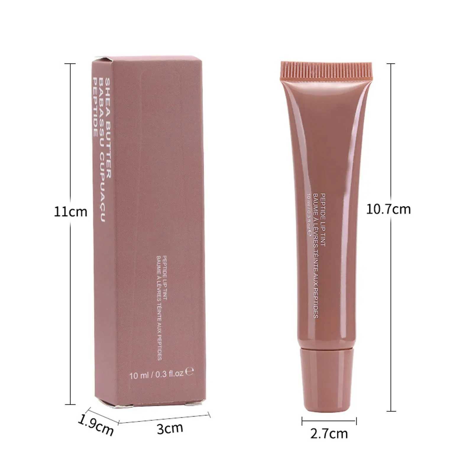 1pcs Soft Tube Mirror Lip Gloss Lip Oil Nude Brown Plumping Lip Gloss Moisturizing Transparent Lipgloss Beauty Cosmetics MakeupW250219
