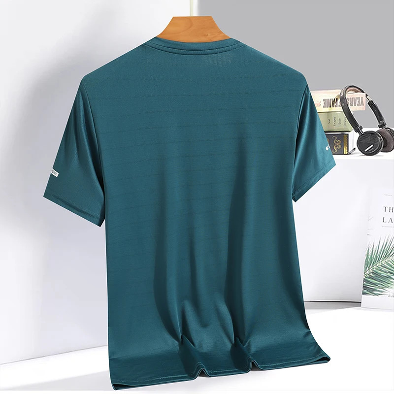 Summer ice silk short sleeved mens and womens Tshirts quick drying breathable sports tops outdoor running duanT 250219
