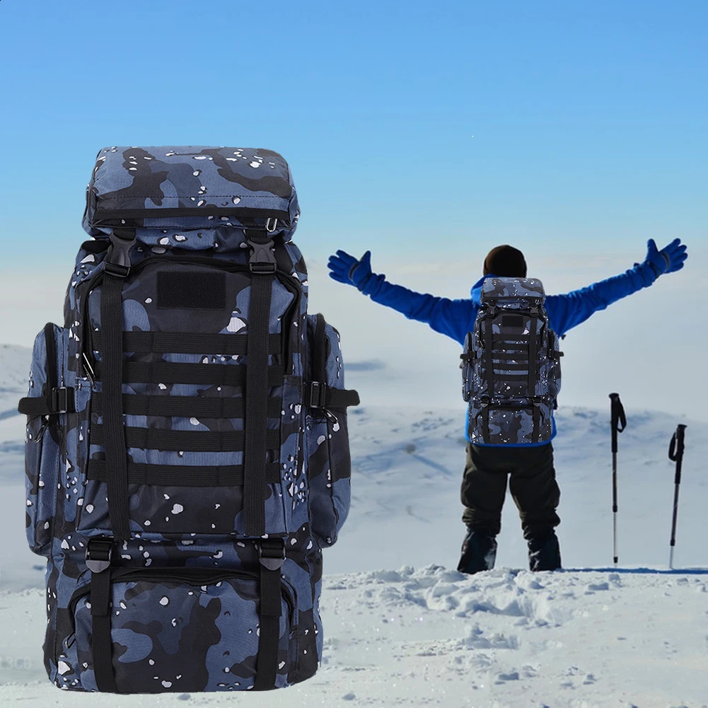 80L Mountaineering Backpack 600D Oxford Cloth Climbing WearResistant Mountain Rucksack for Outdoor Sports 250118