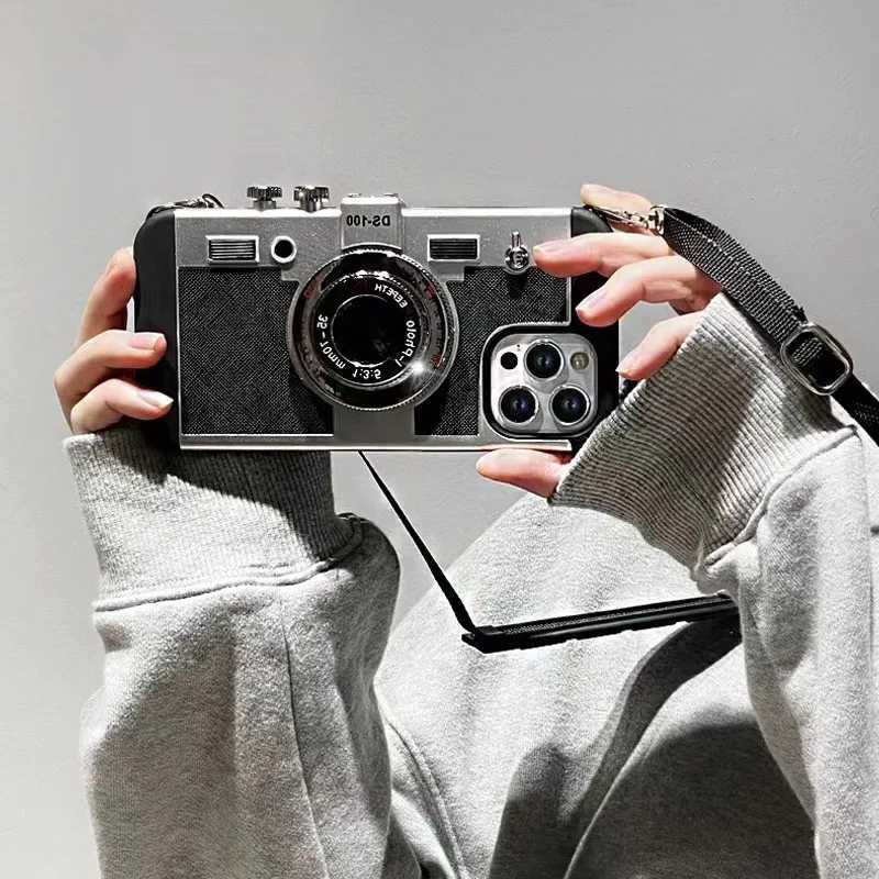 New Arrival Emily In Paris 3D Retro Camera Leather Case for IPhone 11 13 14 15 Pro Max 12 Mini XS XR X 7 8 Plus SE 2022 IPones Accessories O250219