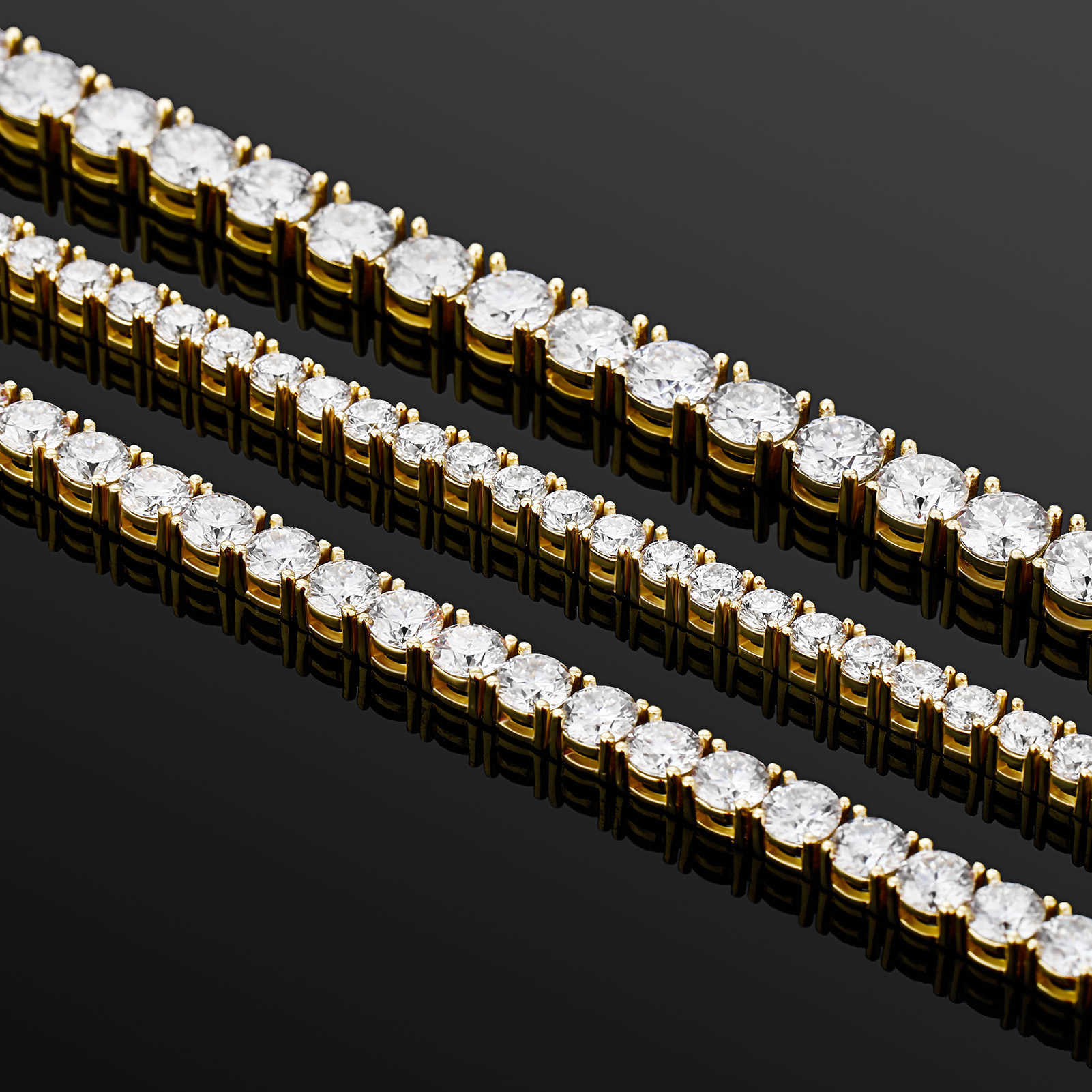 Luster Jewelry High Quality Hip Hop Bling 925 Sterling Silver 3mm 4mm 5mm Flawless D Color Lab Diamond Moissanite Tennis Chain