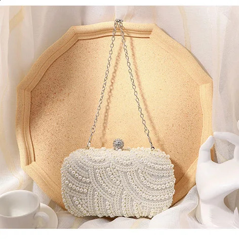 Retro Style ious ner Dinner Bag Pearl Fashionable Practicaldecoration Women Handbag Party Wave Shape Evening 250218