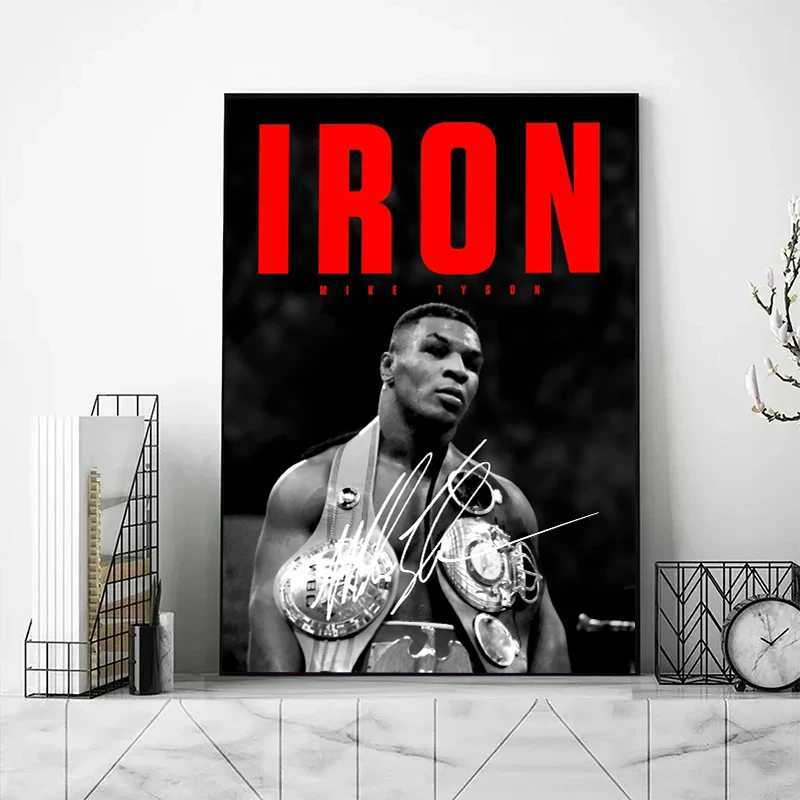 Black and white boxing legend poster and print Mike Tyson Motivational Qoute Canvas Painting for Off He Wall Art Decor Y250218