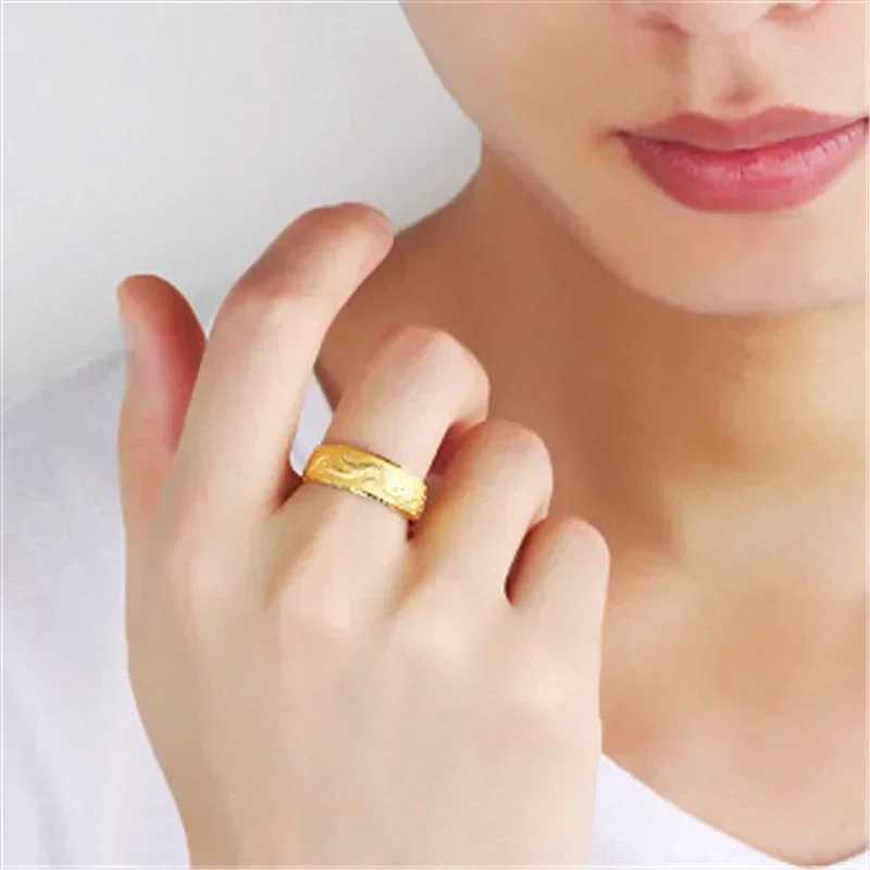 24k Gold Ring for Man Luxury Engraving Dragon Adjustable Ring Fashion Jewelry Male Two Color Yellow/White Gold Finger Ring GiftXJ250219