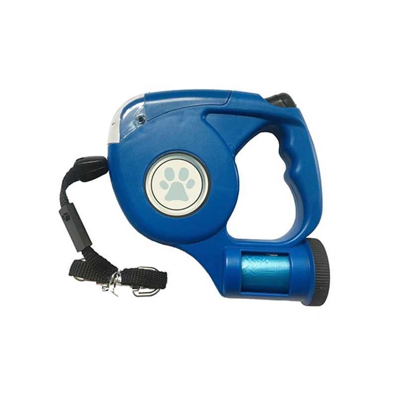 LED Dog Leash With Garbage Bag Automatic Pet Leash for Dogs Cats Night Travel Safety Pet Traction Rope 4.5M Dog AccessoriesXJ250218