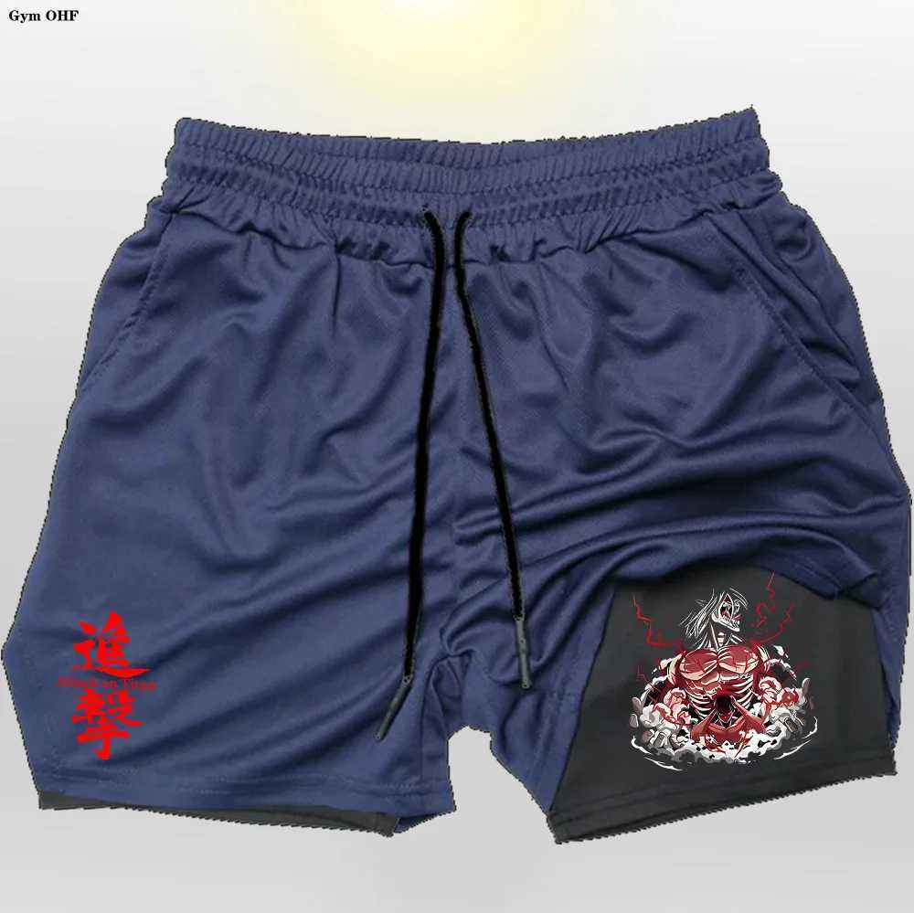 Men's Shorts Short Pants Men Sports Anime Attack On Mens Gym Quick-Drying Jogging Shorts Fitness Workout Running Bodybuilding Sweatpants Men z250