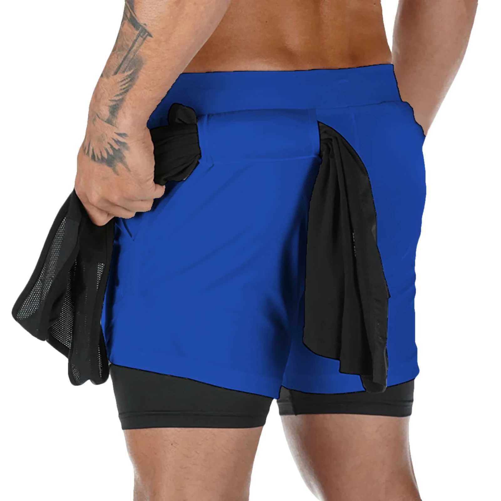Mens Shorts 2 In Double-deck Quick Dry GYM Sport Shorts Fitness Jogging Workout Mens Sports Short Pants W250219