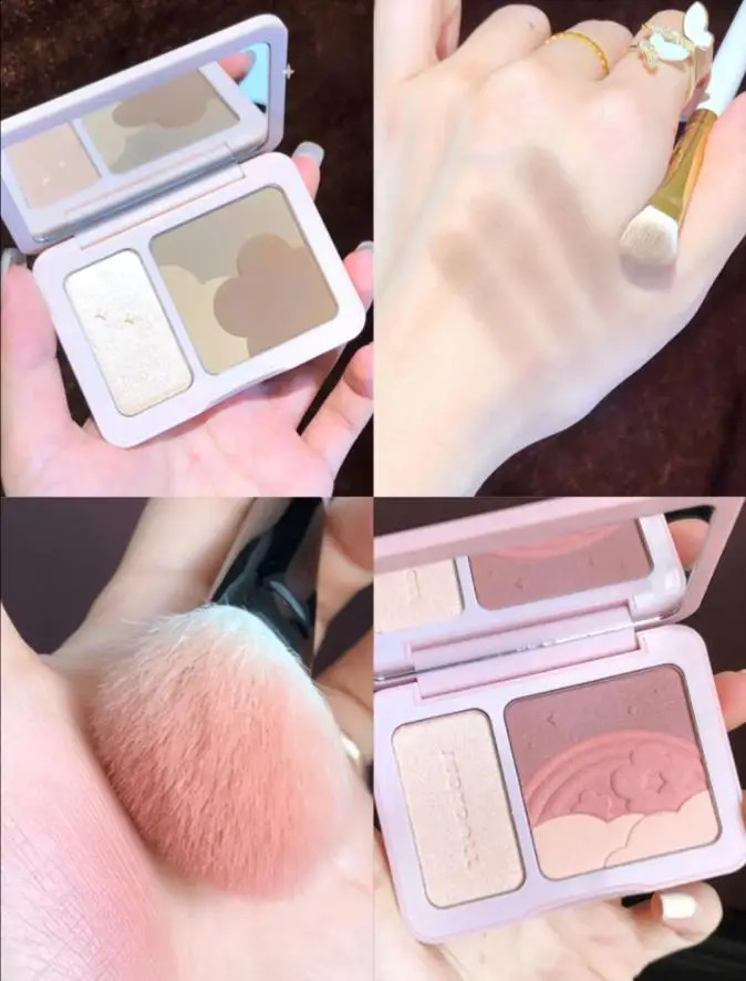 Judydoll Bronzer And Contour Blush Palette Nose Shadow Blusher Face Vitality Nude Makeup Natural Color Rendering Long-Lasting 250214