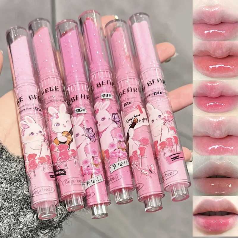Gegebear Garden Pink Bunny Solid Lip Gloss - Glossy Shine Hydrating Formula and Reduces Lip LinesSummer never wears off makeupW250219