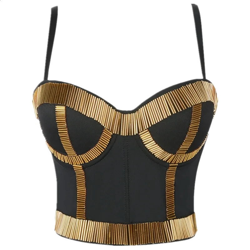Quality Pearl Tank Tops Rhinestone Women Crop Top Club Clothes Streetwear Y2K Corset Woman Shaper Camis Fashion Feamale Clothing 250218