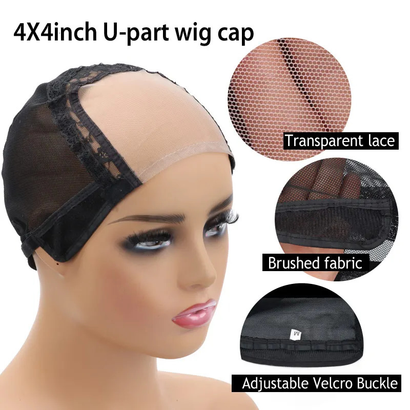 4x4 U Part Lace Wig Caps For Making Wigs S M L Size Ventilated Weaving Caps Mesh Dome Cap Adjustable Lace Front Wig Caps 250214
