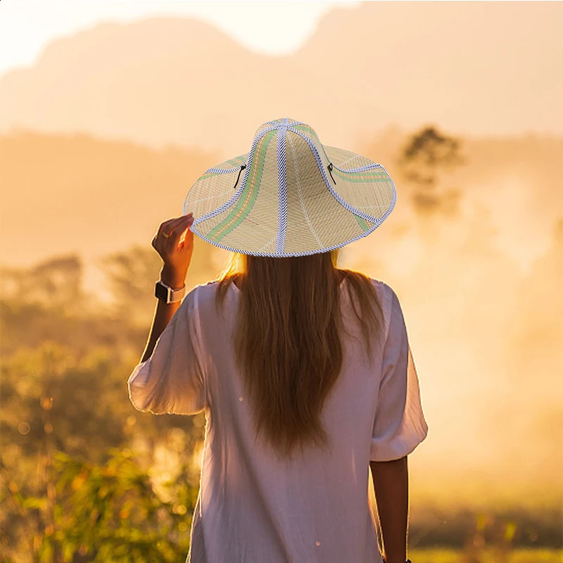 Summer Womens Folding Straw Hat Fashion Portable Rattan Anti ultraviolet Fishermans Mens Fishing Sunset 250117