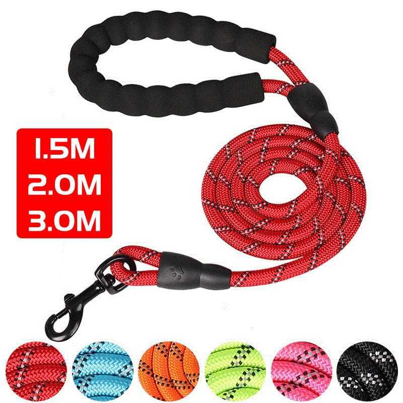 150/200/300cm Strong Dog Leash Reflective Pet Leashes Long Lanyard Walking Traction Rope for Puppy Small Medium Large Big DogsXJ250218