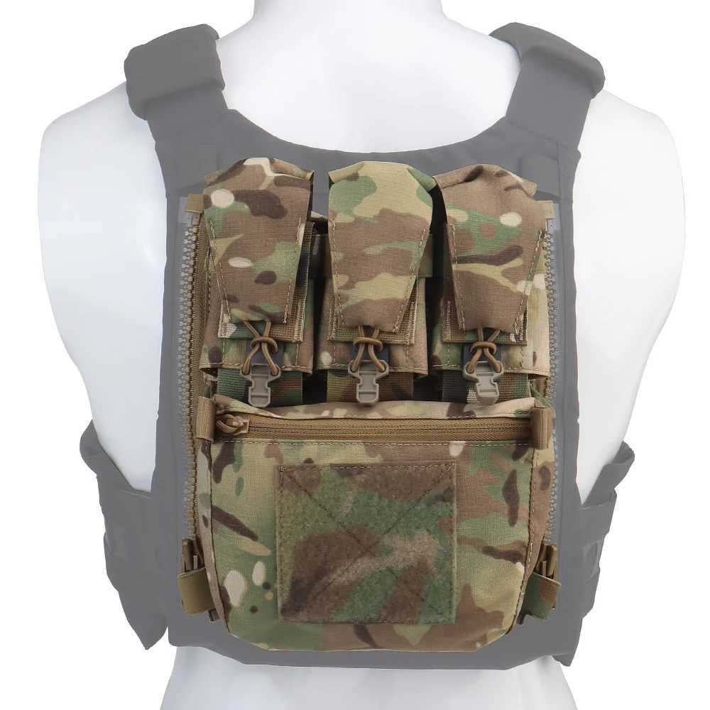 V5 PC Tactical Back Panel Banger Pouch YKK Zipper Militar Combat Vest GP Pocket Retention Flap Plate Carrier Airsoft PaintballXJ250219