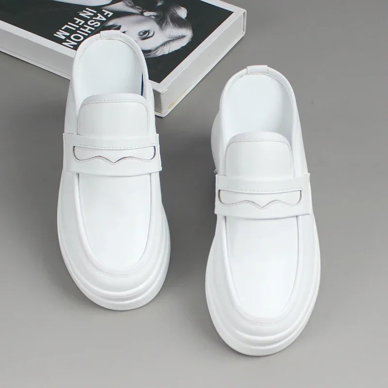 Spring/Summer Thick soled External Sandals 8CM Mule Shoes Womens Flat Shoes Womens Slippers Womens Slippers 250213