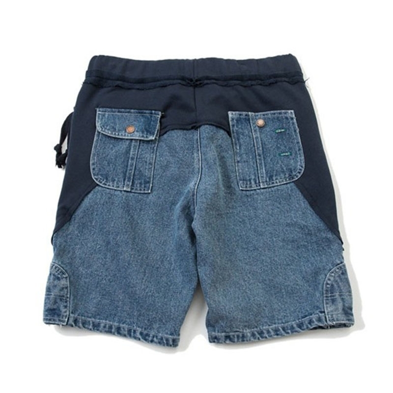 ABOORUN Hi Street Mens USA Patchwork Denim Shorts Vintage Summer Jean for Male 250120