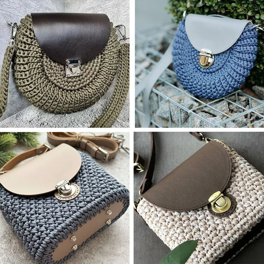 1Set Bag Bottom Flap Cover Strap Buckle DIY Handhag Shoulder Strap Woven Bag Accessories Vintage Bag Straps Handbag Parts 250214