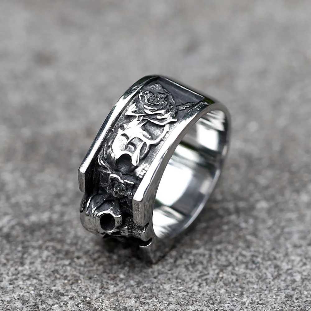 NEW Mens 316L stainless steel rings Vintage SKULL RING for teens punk fashion Jewelry Gift free shippingXJ250219