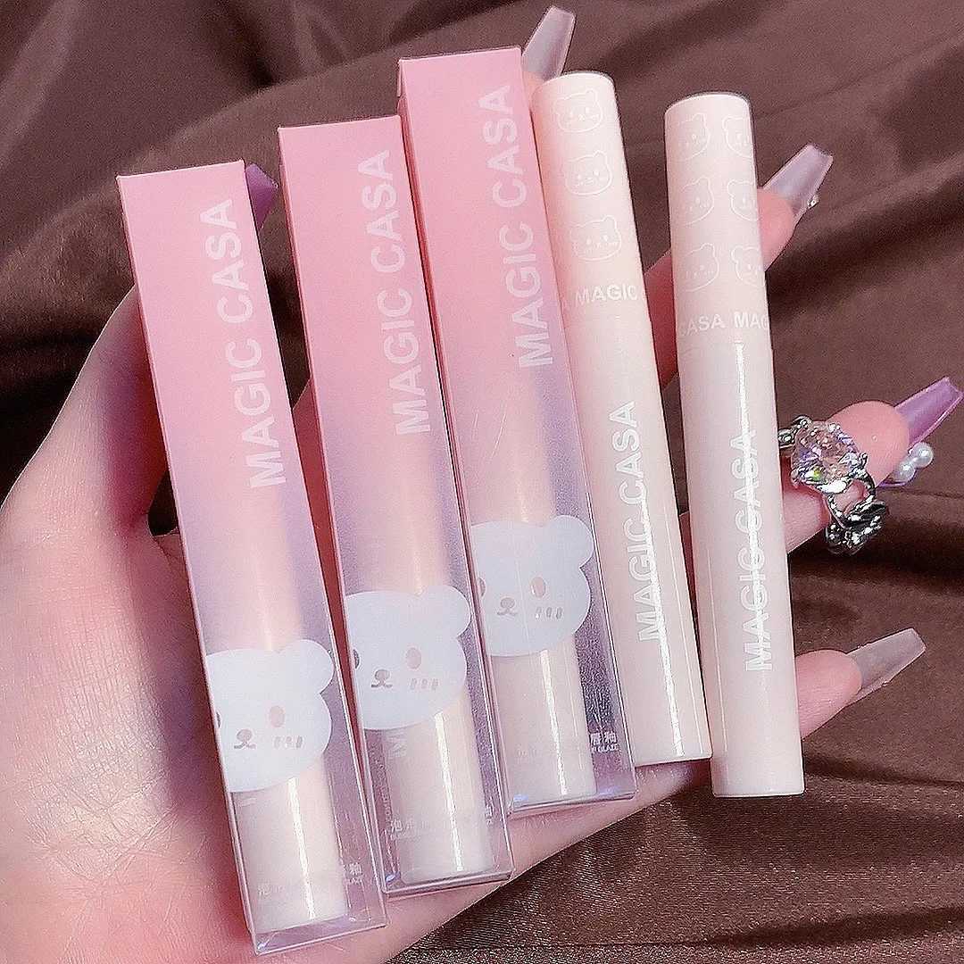 Cute Bear Lip Gloss Crystal Jelly Mirror Waterproof Liquid Lipstick Moisturizing Reducing Lip Lines Long Lasting Lip Ink MakeupW250219