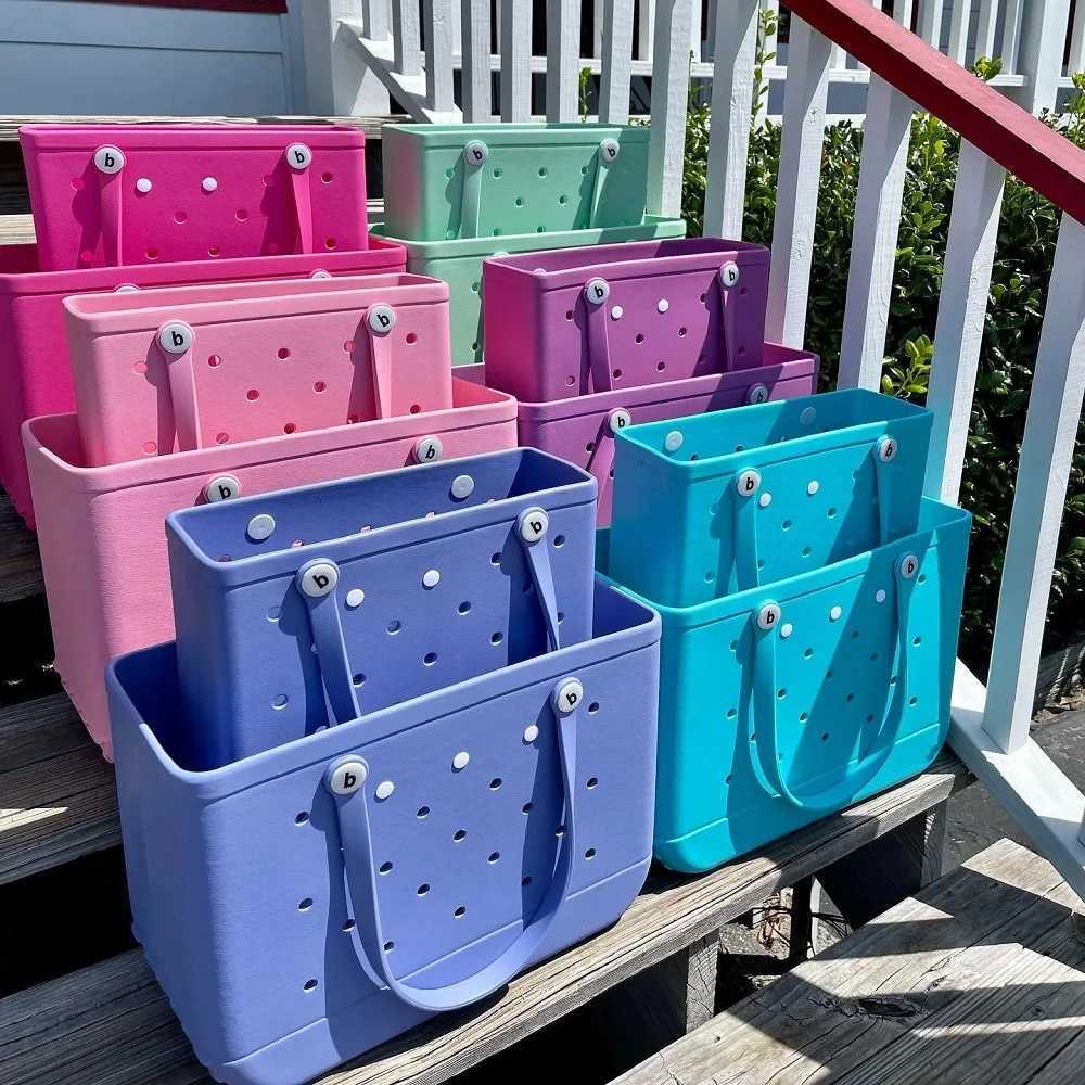 EVA Beach Bag L/XL Waterproof Handbag Large Capacity Storage Baskets Rubber Women Over Sized Boggs s for Christmas GiftsC250218 w250417SP0H239L