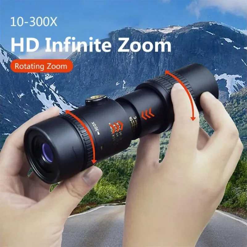 High-Power HD Zoom Mini Monocular Telescope Mobile Phone Camera Super Telephoto Zoom Hunting Telescope 10-300x40 Z250219