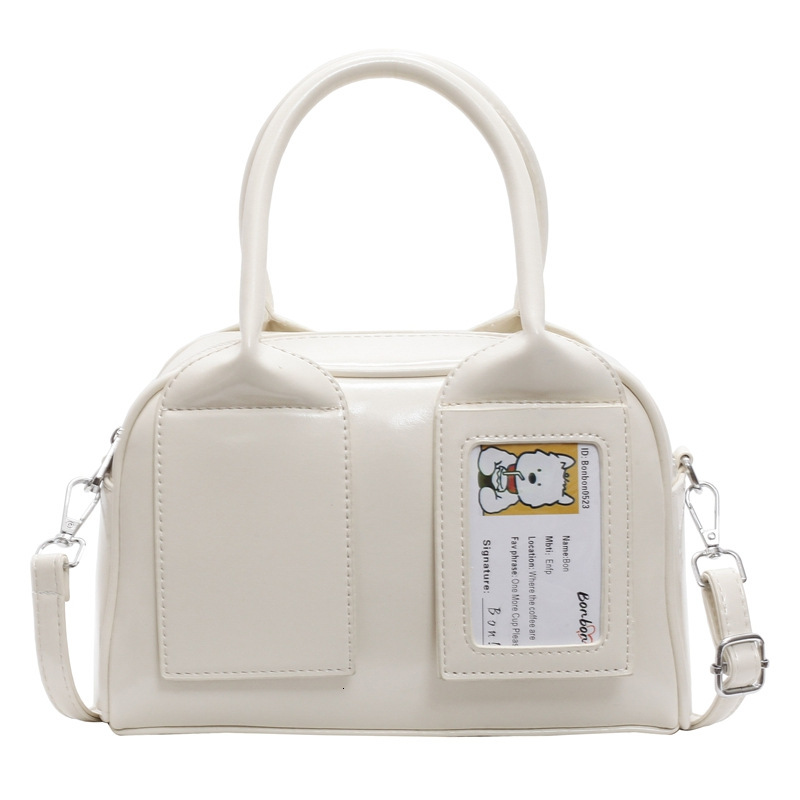 Bright Korean solid color hand-held Boston 2025 early spring new item, niche and interesting design, single shoulder crossbody bag #swissmilitary