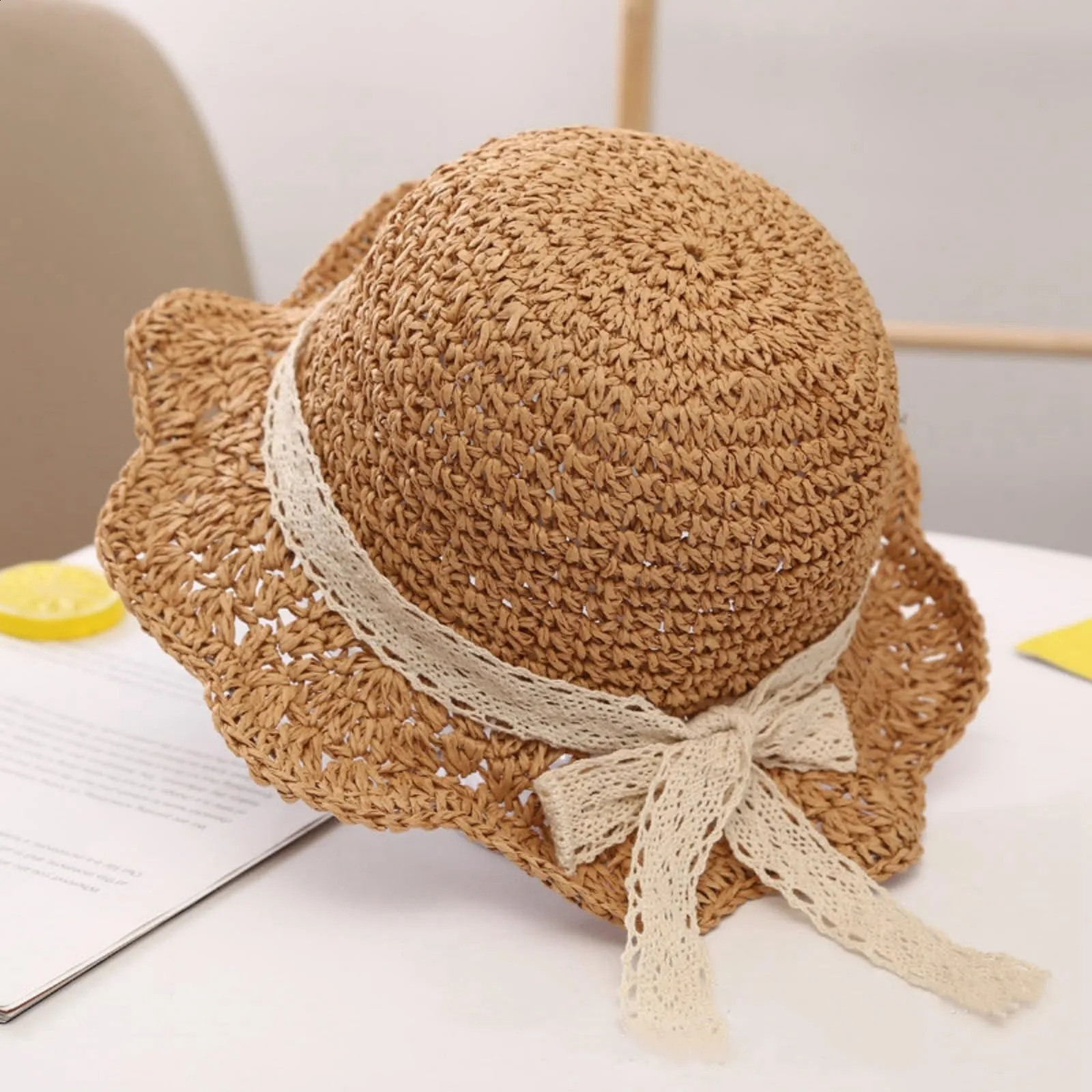 Lightweight Sun Hat For Children Infant Toddler Sun Hat Unisex Baby Spring/Summer Straw Hat With Wide Brim Toddler Girls Cap 250219