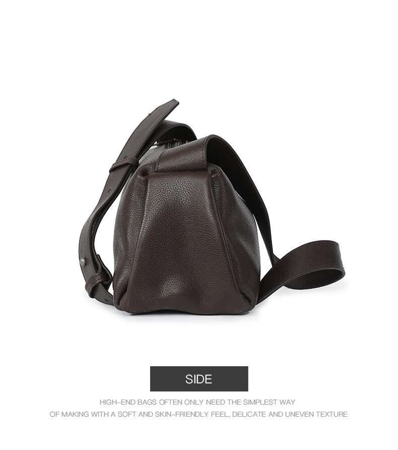 New Simple Shoulder Handbag Women's Genuine Leather Crossbody Real Cowhide Ladies Versatile Casual Small Pillow Bag