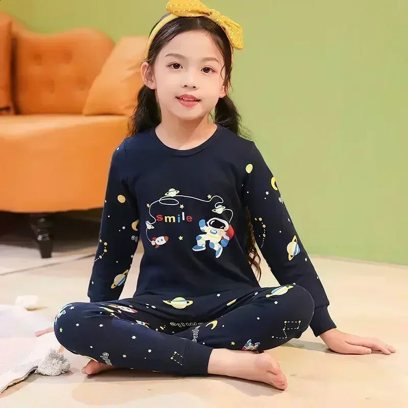 Baby Boys Pajamas Autumn Long Sleeved Childrens Clothing Sleepwear Teen Pajama Cotton Pyjamas Sets For Kids 6 8 10 12 14 Years 250218