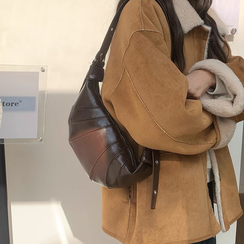 Cow horn women's armpit autumn and winter 2025 new fashion, Korean Kesong versatile crossbody bag, dumpling bag #swissmilitary