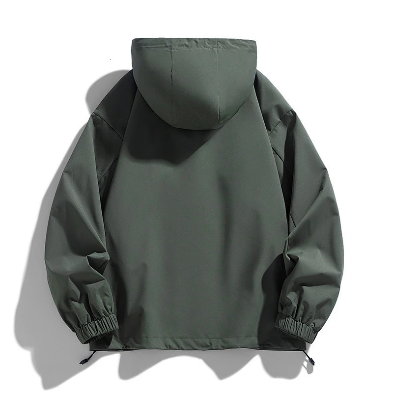 Men Jacket Hooded Windbreaker Trench Coats Oversize 6XL 7XL 8XL Plus Size Waterproof Black Bomber Camping Loose Thin Softshell 250218