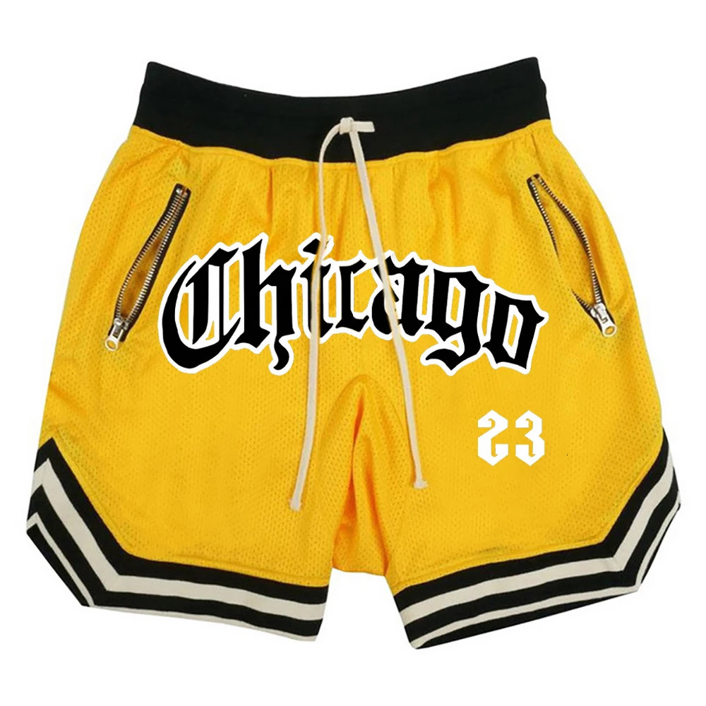 Summer mens sports and fitness shorts basketball game training running casual loose fast drying five point pants 250219