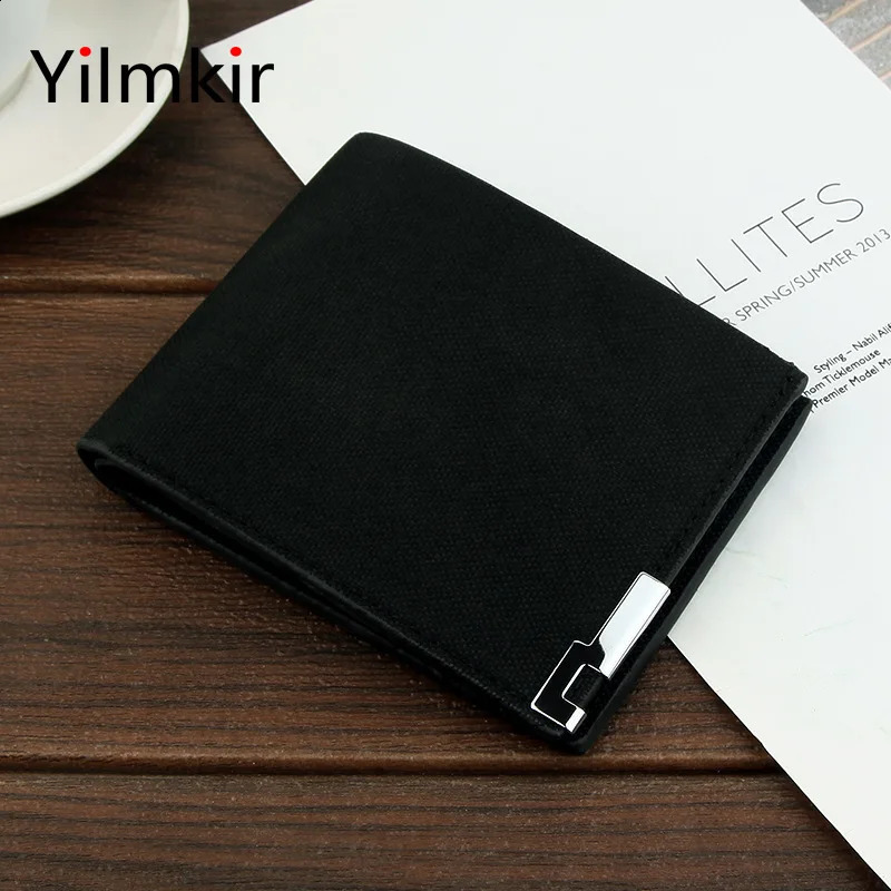 Mens Multifunctional Canvas Wallet Leisure Travel Lightweight Portable Short Style All Match Male Credit Card Holder Coin Purse 250218