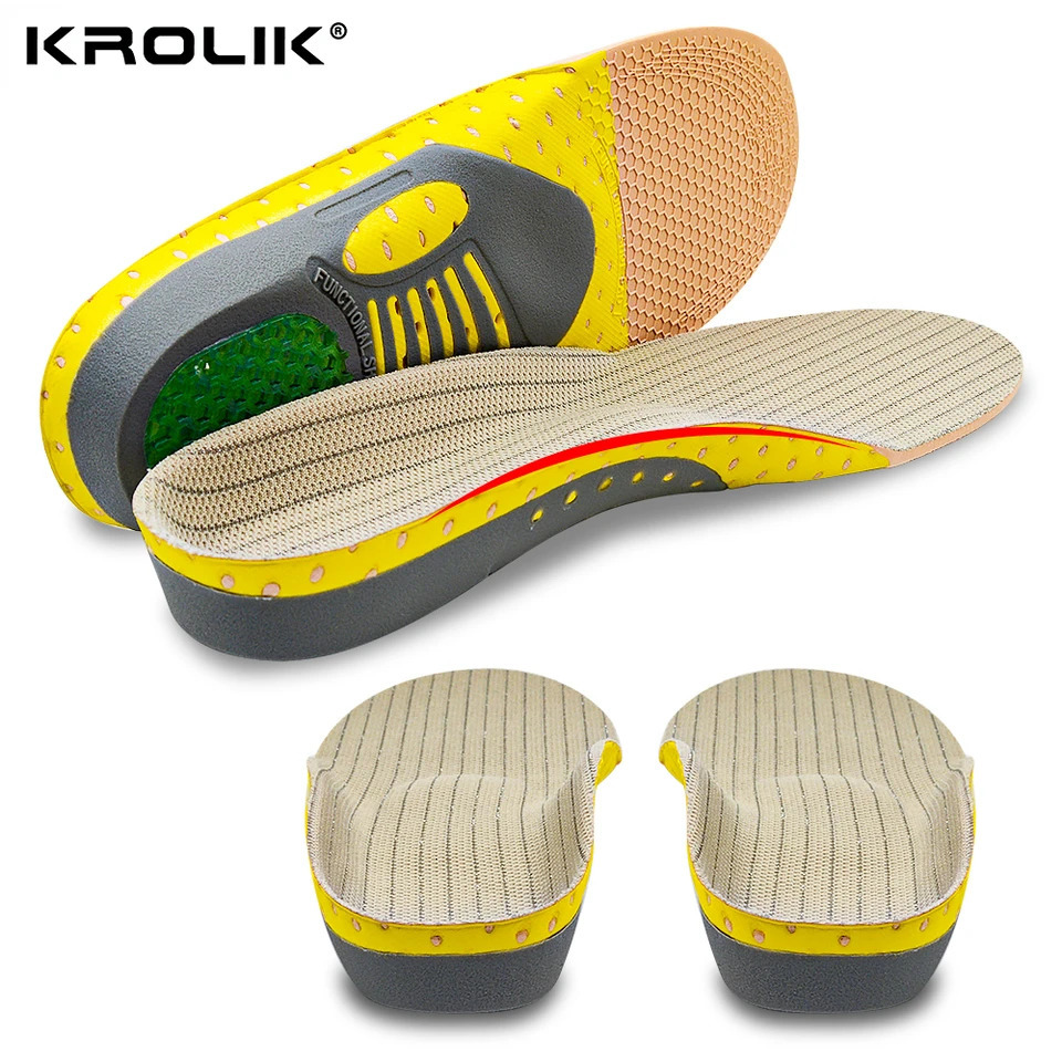 Krolik Ortic Gel Insoles For Sneaker Orthopedic Flat Foot Cushion Insert Arch Support Pad Painrelieving Man Women 250219