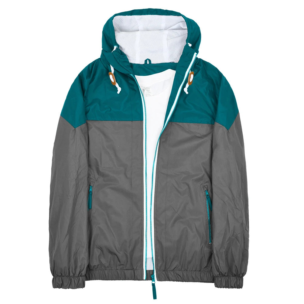 Mens Spring And Autumn Colorblock Casual Jacket Fashionable Hooded Windbreaker Coat 250218