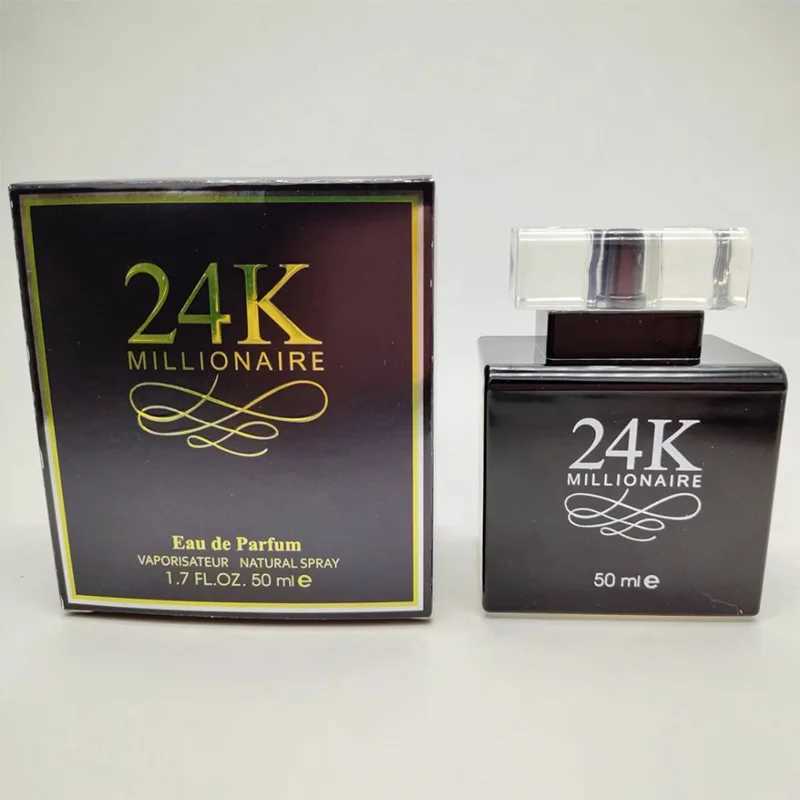 New Arrival 24k Golden Womens Fashion perfume 50ml Luxury Brand Lasting Flower Fruit perfume 24k Million perfume De Toilette Womens Fog Z250219