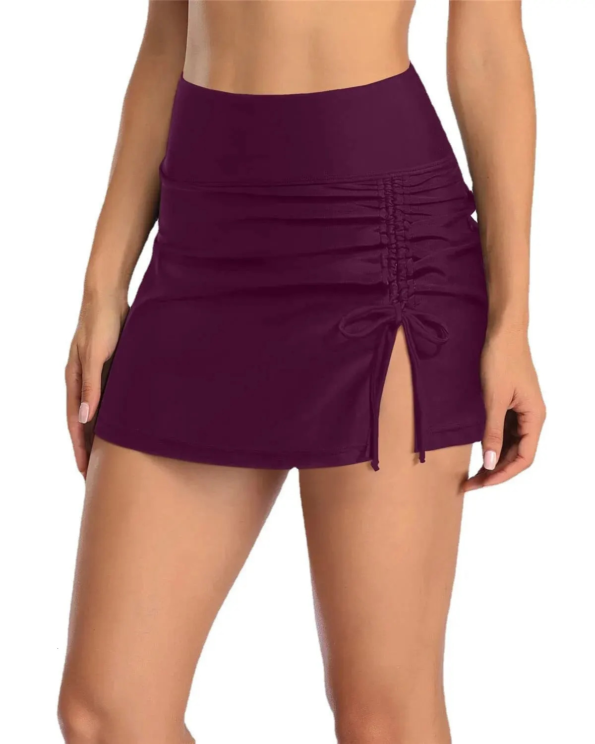 2024 European and American Sexy Ladies Solid Color Swimming Trunks Swimwear Bikini 250219