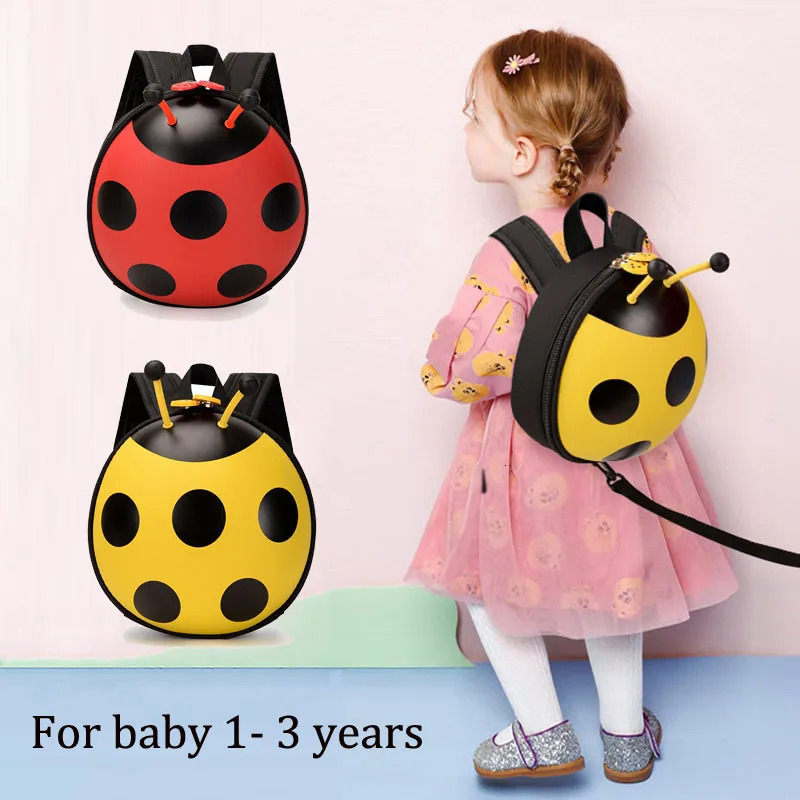 Ladybug Kindergarten Backpack with Leash Baby Backpack for 1 2 3 years Kids Backpack 250219
